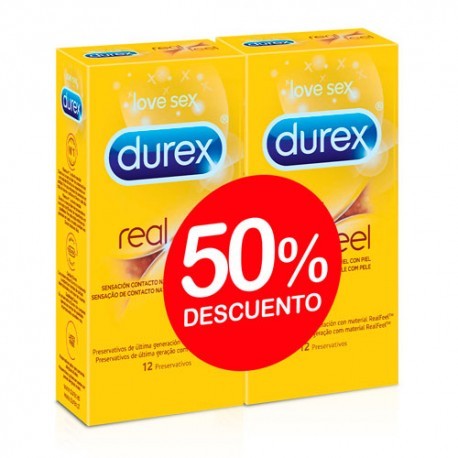 DUREX REAL FEEL PRESERVATIVOS 12UNID PACK DE 2
