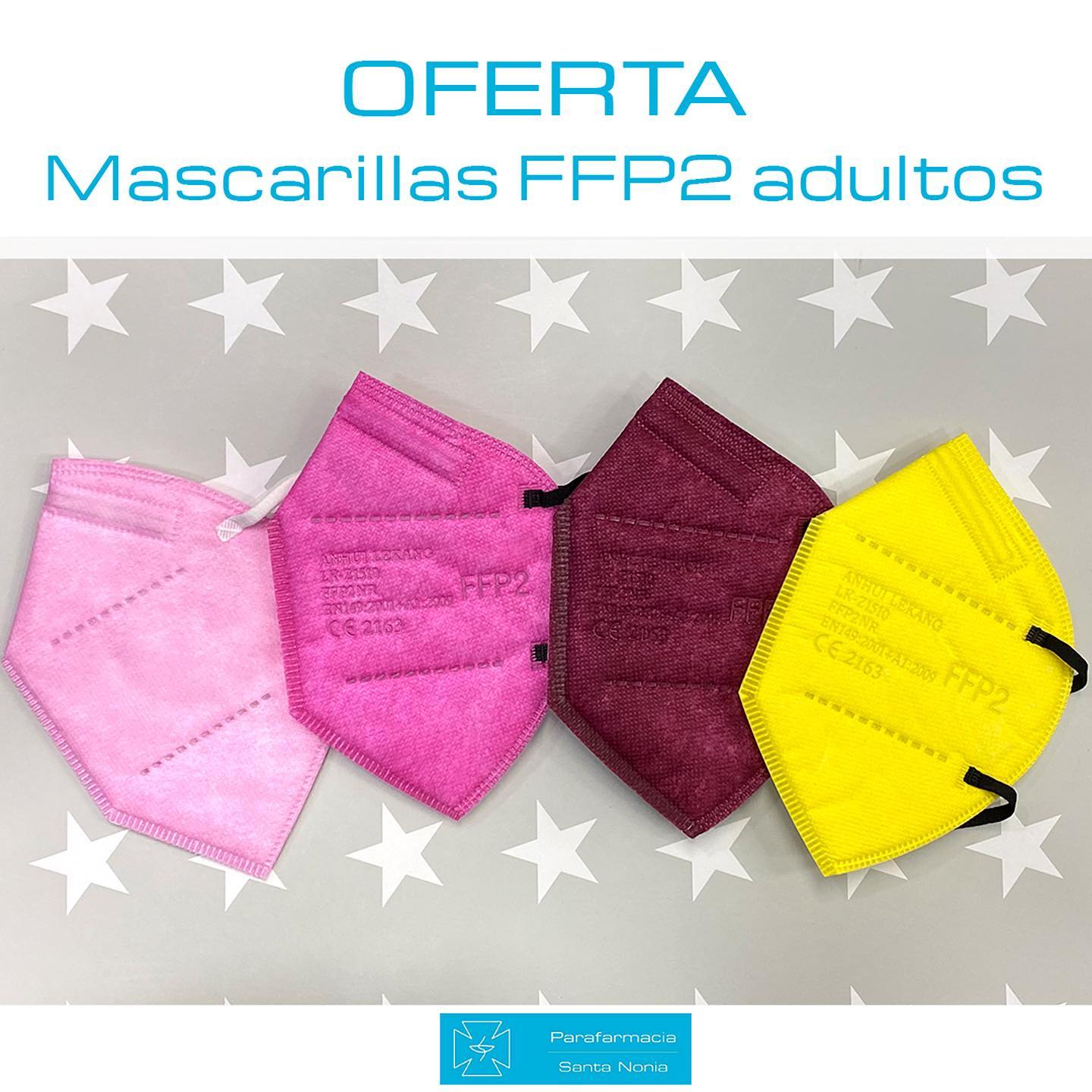 Mascarillas FFP2 Colores CE Adultos Homologadas